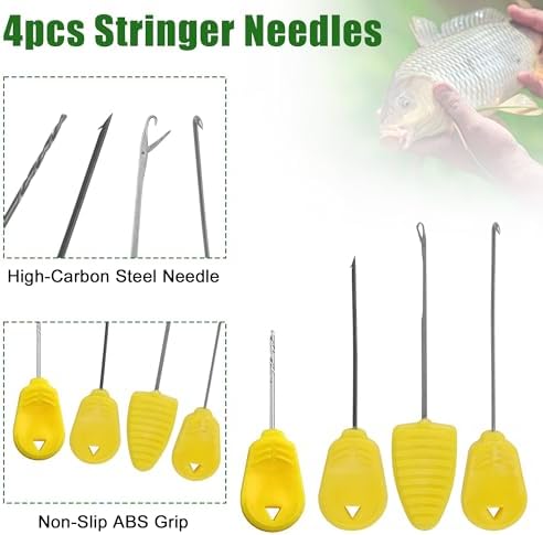 43pcs/152pcs Carp Fishing Hair Rigs Baits Carp Rigs Kit Corn Fishing Beads Boilie Bait Stops Dumbell Stoppers and Stringer Needle Fishing Equipment - Image 5