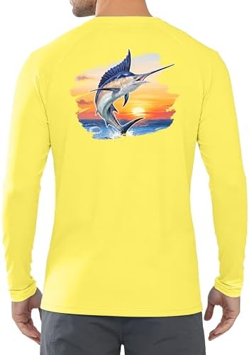 Men's UPF 50+ Sun Fishing Shirt, Long Sleeve UV Protection Tee, Quick Dry Rash Guard for Outdoor Swim Hiking - Image 3