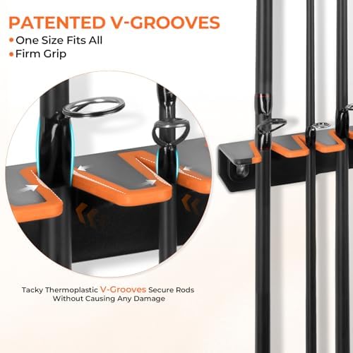 KastKing Vertical Fishing Rod Holder, Black With Orange Rubber, 1 Pcs - Image 3