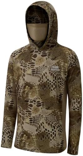 BASSDASH Men's UPF 50+ Camo Long Sleeve Hunting Fishing Hoodie Shirt by Bassdash