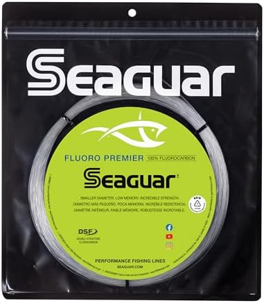 Seaguar Fluoro Premier Big Game Saltwater Fishing Line Shock Leader, 100% Fluorocarbon, Clear, Multiple Sizes by Seaguar