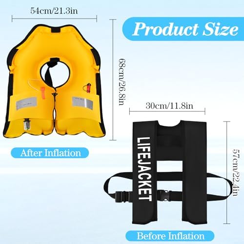 Adult Automatic Inflatable Kayak Vest PFD,Water Sports Vest for Boating Fishing Kayaking SUP Paddleboarding（fit Weight Below 330 lbs） - Image 6