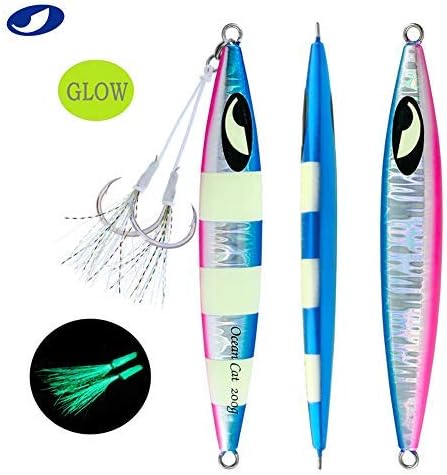 OCEAN CAT Lead Metal Flat Slow Fall Pitch Fishing Jigs Lures Sinking Vertical Jigging Bait with Butterfly Hook for Saltwater Fishing - Image 5
