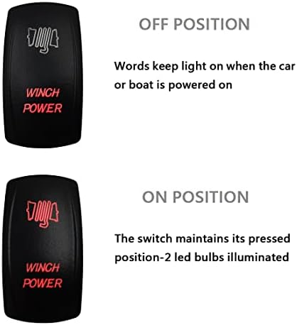 12V Dual RED Led Winch Power Rocker Switch with Wires 5 PIN ON-Off Winch Switch for Car Boat Truck Trailer Jeep Off Road Vehicle - Image 5
