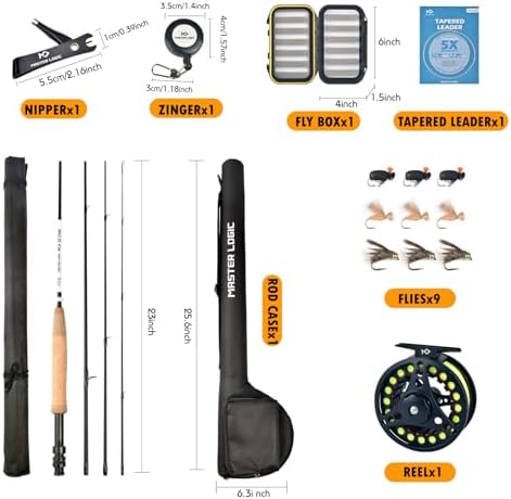Fly Fishing Combo Starter Kit, Graphite Rod and Reel with Case - Image 6