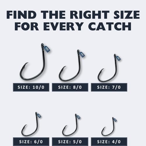 Circle Hooks for Catfish and Other Game Fish, Strong and Durable, High Carbon Steel Catfish Circle Hooks for Freshwater and Saltwater, Available in Sizes 5/0, 6/0, 7/0, 8/0, and 10/0 - Image 2