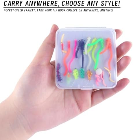 16Pcs Fly Fishing Wet Flies Nymphs, Squirmy Wormy, Streamers, Egg Fly Flies, Bunny Muddler Flies for Trout Salmon with Fly Box - Image 2