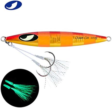 OCEAN CAT Lead Metal Flat Slow Fall Pitch Fishing Jigs Lures Sinking Vertical Jigging Bait with Butterfly Hook for Saltwater Fishing - Image 2