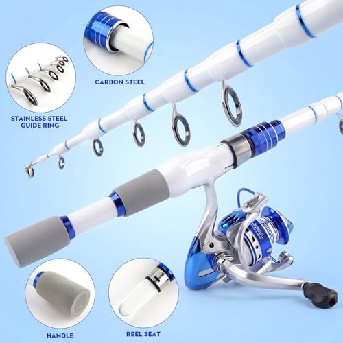 Fishing Rod and Reel Combo,2 Pcs 2.1M Collapsible Fishing Rod Kit - Image 2