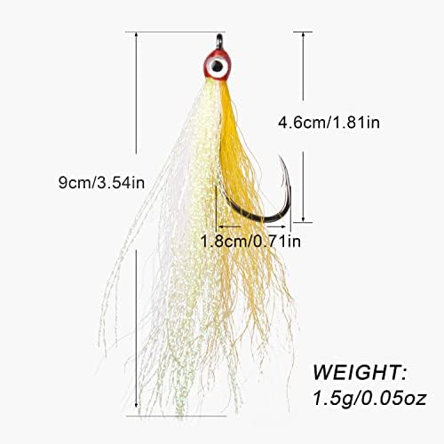 Clouser Minnow Fishing Flies Streamer Fly Fishing Lure Saltwater Striped Bass Flies Fishing Bucktail Teaser Hook Lures for Flounder Saltwater Freshwater Fishing - Image 3
