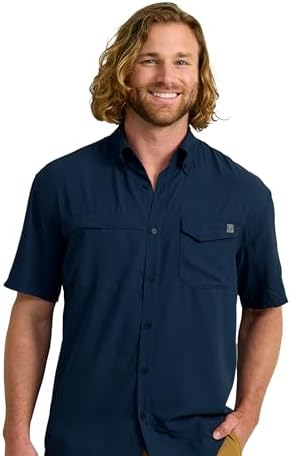 HUK Men's Tide Point Kc Scott Original Artwork Short Sleeve Shirt, Fishing Button Down by HUK