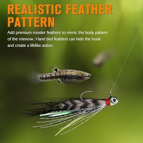 Crappie Jigs Hand-Tied Hair Jigs Fishing Jigs Bucktail Crappie Jig Heads - Image 2