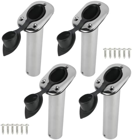YaeMarine 4Pcs Stainless Steel Rod Holders with Rubber Cap, Liner, Gasket by YaeMarine