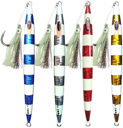 Slow Metal Pitching Falling Jigs Glow Speed Vertical Jigs Jigging Tuna Lures Fast Saltwater Artificial Baits Jigging Fishing Plugs 200g-400g by Feianoto