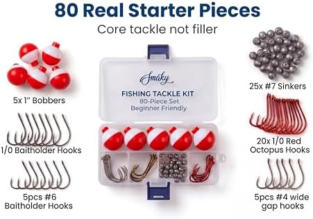 Smaky Fishing Hooks Bobbers - Tackle Kit, 80 Pcs - Image 6