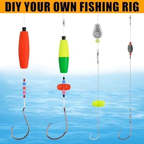 Catfish Rig Catfishing Tackle Making Kit,131/139pcs Santee Cooper Rigs with Circle Hooks Peg Floats Bobber Stoppers Swivels Rattle Bell Beads Catfishing Gear Equipment - Image 4
