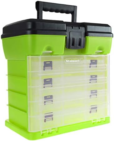 Portable Tool Box - Small Parts Organizer with Drawers and Customizable Compartments for Hardware, Fishing Tackle, Beads or Crafts by Stalwart (Green) - Image 6