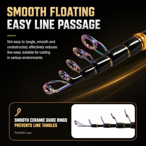 Telescopic Fishing Combo, 6FT Carbon Fiber Rod with 3000 Spinning Reel, Lightweight Kit with Carrier Bag for Bass Trout Catfish Freshwater Saltwater Travel - Image 4