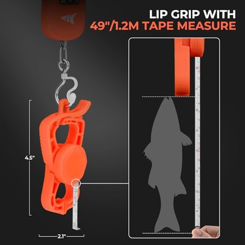 KastKing ToughTide USB Charging Fish Scale with Lip Gripper, Orange Combo - Image 5