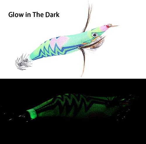 10pcs Squid Jigs Saltwater Glow Squid Jig Fishing Lures Shrimp Prawn Lures Luminous Artificial Fishing Lures Kit for Octopus Cuttlefish - Image 5