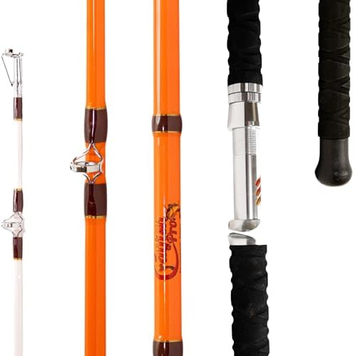 Catfish Pro Tournament Series 2.0 Glow Rod 7'6" One-Piece Spinning or Casting, M, MH, H Action, Sun-Activated Glow-in-the-Dark Rod, Anti-Slip Super Grip Handle, Stainless Steel Guides by CatfishPro