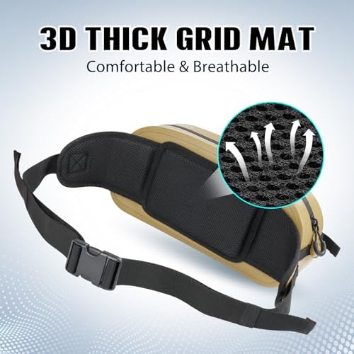 THKFISH Waterproof Fishing Waist Pack, Large Fishing Tackle Bag with Adjustable Strap, Airtight Zipper Closure, Lightweight Sling Fishing Waist Bag for Fly Fishing, Brown - Image 4