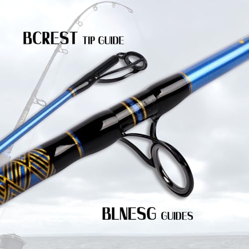 Fiblink Saltwater Graphite Jig Jigging Spinning Fishing Rod Deep Sea Jig Pole 5'6"/6' - Image 3