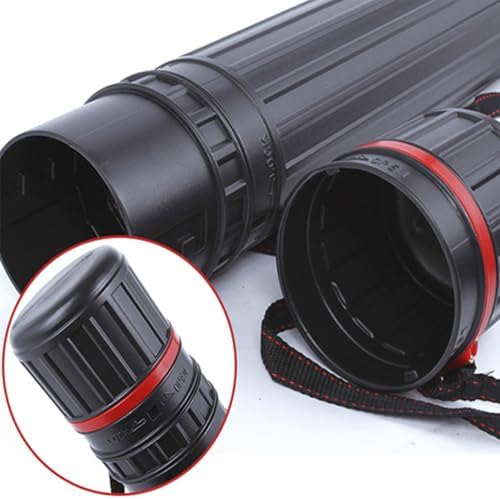 DEWEL 2Pcs Poster Tube Extends from 30" to 51", Waterproof Telescoping Plastic Art Tube for Poster Art Document Blueprint Fishing Rod, Light Resistant with Carrying Strap(Black XL Size) - Image 5