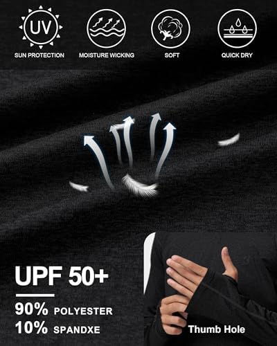 Roadbox Men's UPF 50+ Fishing Shirts, Long Sleeve UV Sun Protection Hoodie - Image 5