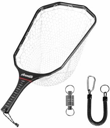 Aventik Fly Floating Fishing Net Carbon Fiber Landing Trout Net Light Weight Clear Rubber Ghost Net Catch & Release by AVENTIK