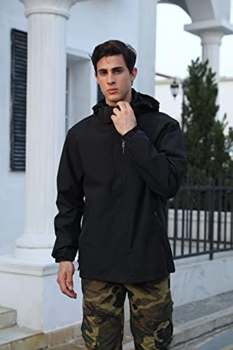 Men's Lightweight Waterproof Rain Jacket,Shell Hooded Outdoor Raincoat Hiking Windbreake jacket - Image 3