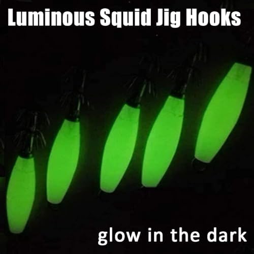 Luminous Squid Jig Hooks Stainless Steel Needles Fluorescent Fishing Cuttlefish Sleeve Squid Jig Baits Night Fishing Saltwater Lures Glow Squid Catcher Hard Baits - Image 5