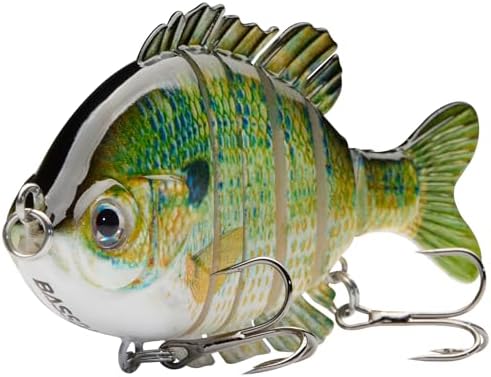 BASSDASH SwimPanfish Multi Jointed Bluegill Bass Fishing Lure Swimbaits by Bassdash