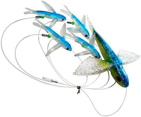 OCEAN CAT Flying Fish Fishing Trolling Lures Baits with Rigged Hook 9/0 for Marlin Tuna Mahi Dolphin Durado Wahoo Big Game Saltwater Fishing Tackle by OCEANCAT