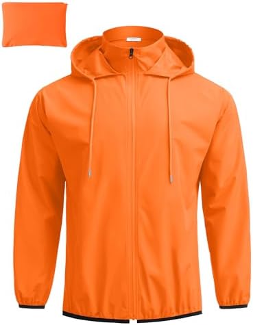 COOFANDY Men's Light Rain Jacket Packable Waterproof Raincoat Windbreaker by COOFANDY