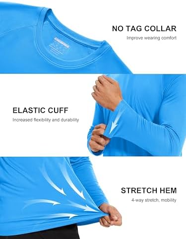 MAGCOMSEN Men's Long Sleeve Shirts UPF 50+ UV Sun Protection Athletic Shirts for Hiking Running Workout Rash Guard - Image 5