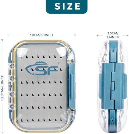 SF Double Sided Waterproof Fly Box With Clear Lid Easy Grip Foam S 1Pcs - Image 2