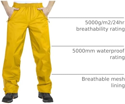33,000ft Men's Rain Pants, Waterproof Rain Over Pants, Windproof Pants - Image 4
