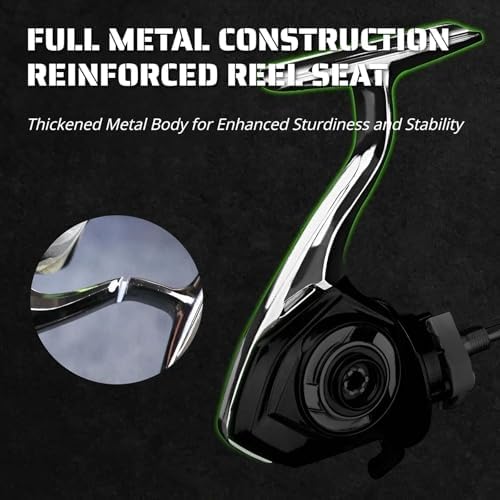 Spinning Fishing Reel – Metal Spool, Long Cast Deep Spool Reel, Smooth Drag System, Metal + Nylon Body Lure Reel for Bass Trout Carp, Freshwater & Saltwater Spinning Reel - Image 2