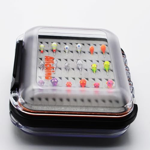 Alichino Ice Fishing Jig Set Ice Fishing Lures Micro Jig Head Hook Set for Panfish, Crappie, Walleye, Perch, Trout, Bluegill - Image 7