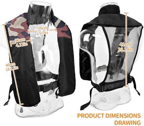Manual Inflatable Life Jacket,Preserver PFD for Adults,Life Vest for Adults,Supports Weight up to 330 pounds - Image 2