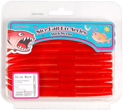 5" Stick Worms for Bass Fishing, Soft Plastic Wacky Worms, Durable Baits for Texas Carolina Rig, Freshwater Saltwater Lures by Unknown