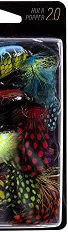 Arbogast Hula Popper 2.0 Topwater Fishing Lure with Feathered Treble Hook and Crackle Pattern Body - Image 3