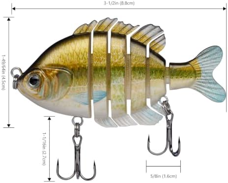 BASSDASH SwimPanfish Multi Jointed Bluegill Bass Fishing Lure Swimbaits - Image 2