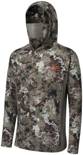 BASSDASH Men's UPF 50+ Camo Long Sleeve Hunting Fishing Hoodie Shirt by Bassdash