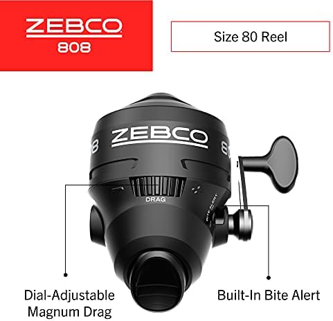 Zebco 808 Spincast Fishing Reel, Changeable Right- or Left-Hand Retrieve, Pre-Spooled with Zebco Fishing Line, Dial-Adjustable Magnum Drag - Image 2