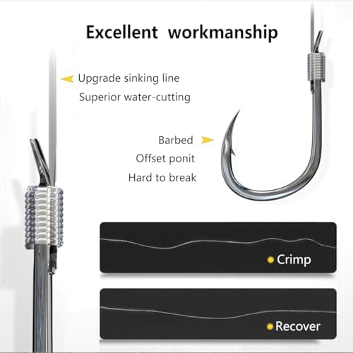 AMHDV Pre Tied Fishing Hooks on Line, Small Fish Hook with Leaders (Pack of 20) - Image 6