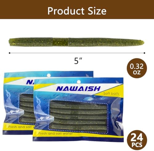 5'' Senko Bait Soft Stick Worms for Wacky Rig Bass Fishing - Image 7