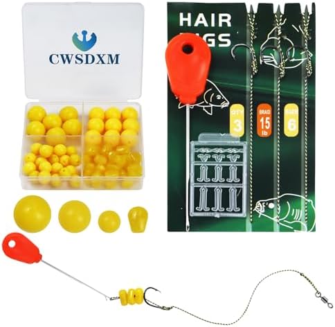 CWSDXM Carp Fishing Hair Rigs Baits Carp Rigs Kit Fishing Equipment Accessories 70pcs/206pcs by Fishing