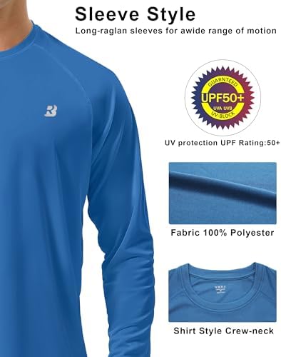 Roadbox Men's UPF 50+ UV Sun Protection Shirts, Long Sleeve Swim Rash Guard - Image 4